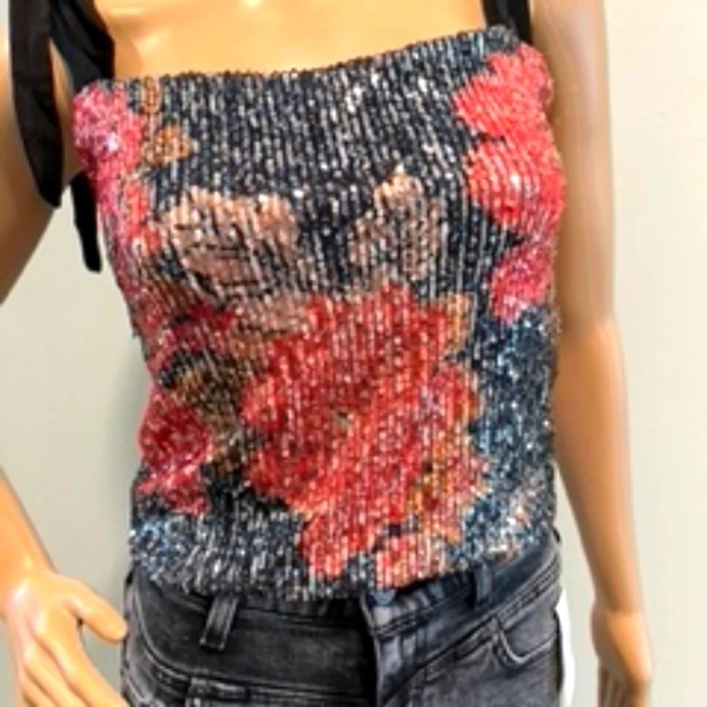 Intimately by Free People Sequins‎ Tube Top Size M NWT